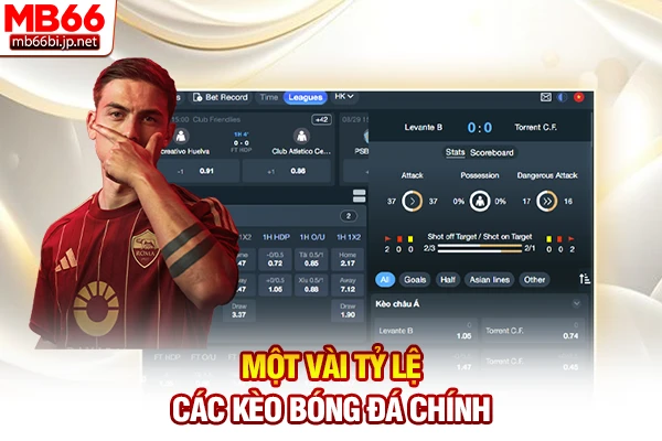 Kèo Bóng Đá - Tổng Hợp Các Loại Hình Cược Chuẩn 24h 3 Một vài tỷ lệ các kèo bóng đá chính